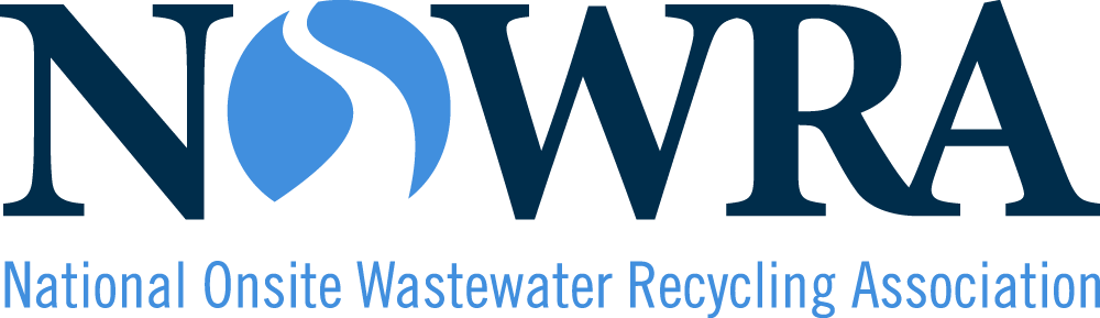 National Onsite Wastewater Recycling Association logo with blue, light green lettering on white background