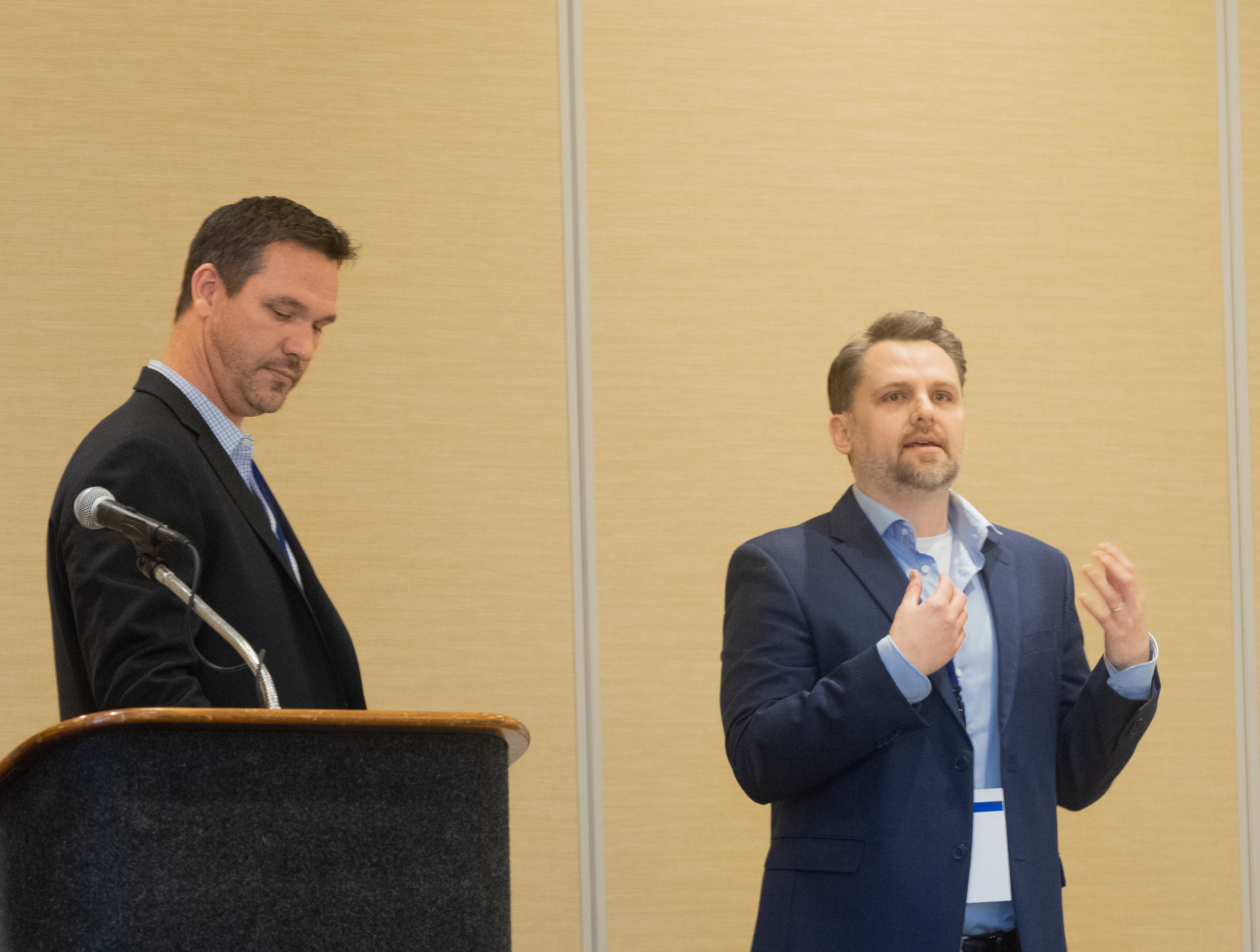 two industry experts speak to crowd
