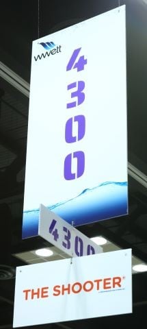 aisle sign hanging the wwett expo hall