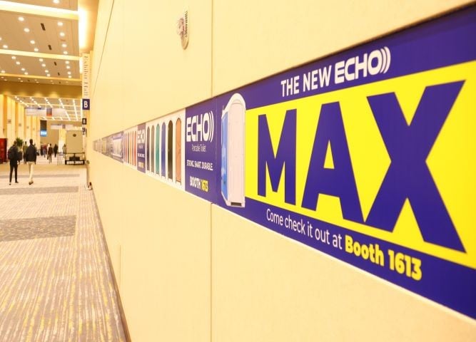 branded wall insert at the indiana convention center