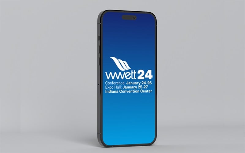 wwett 24 mobile app landing page on a cell phone