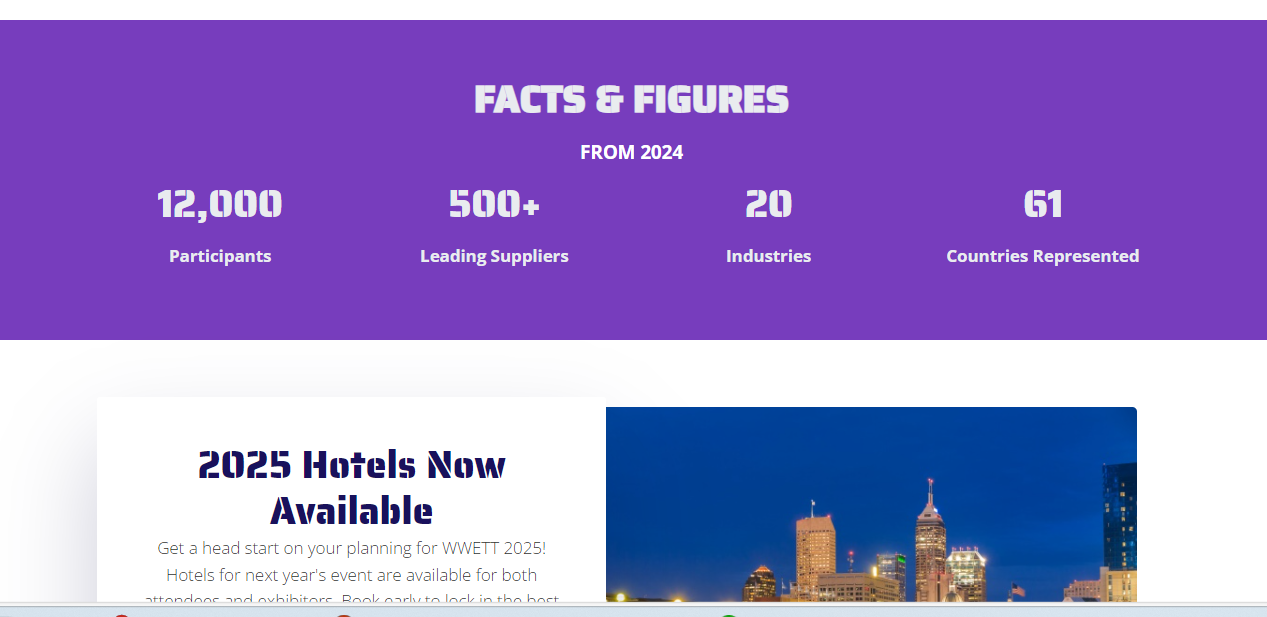 rotating banner on the bottom of the home page of the WWETT website