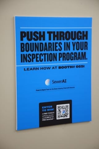 back of stall sign at WWETT