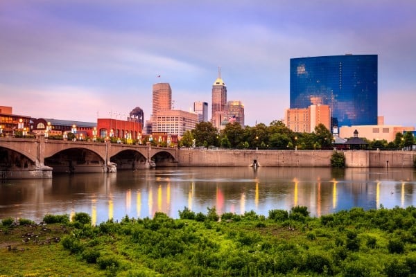Downtown Indianapolis view from the river