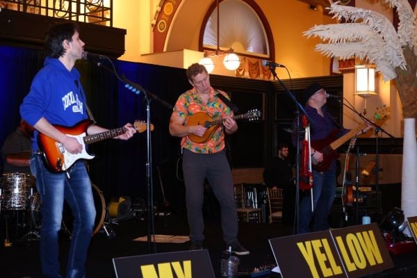 Band on stage at the WWETT welcome party